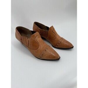 VINTAGE Dolcis Boots Women's Cowgirl Western Brown Leather Bootie SIZE 7.5 EUC